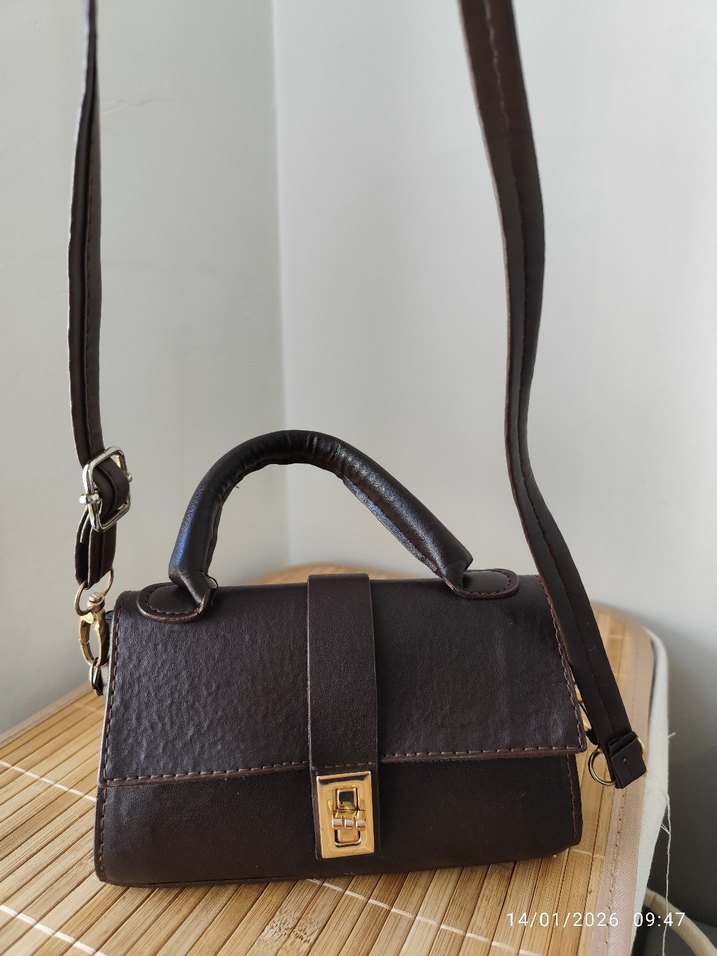 Kahverengi Deri Kadın Çanta - Görsel 2