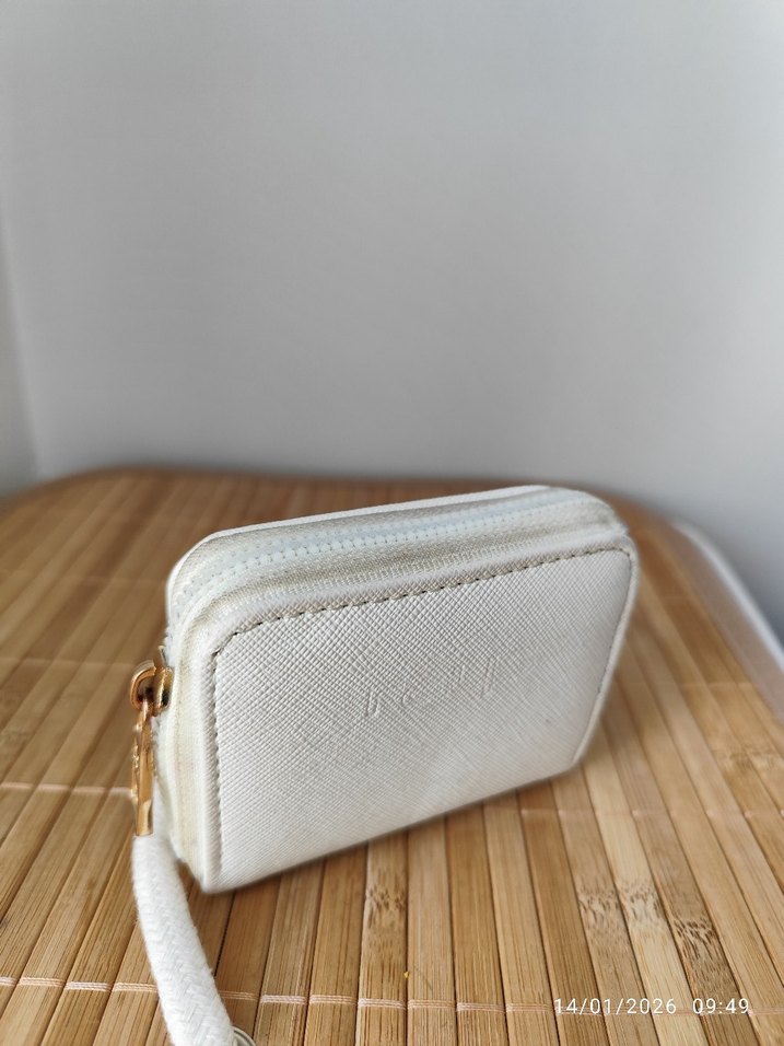 Beyaz Fermuarlı Kadın Deri Cüzdan - Görsel 2