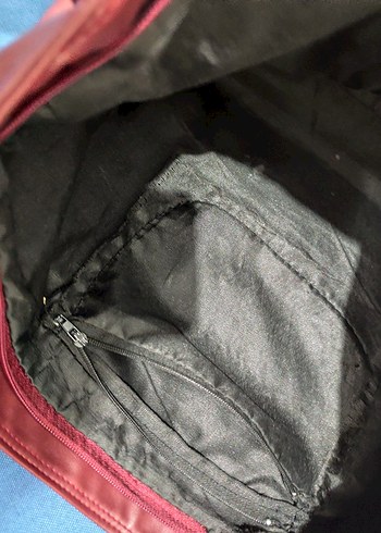 Bordo Deri Kadın Omuz Çantası - Görsel 3