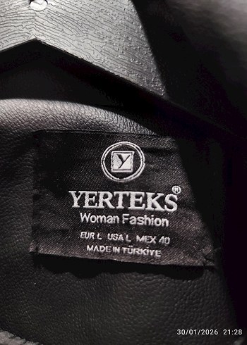 Siyah Biker Deri Ceket Fermuarlı - Görsel 6