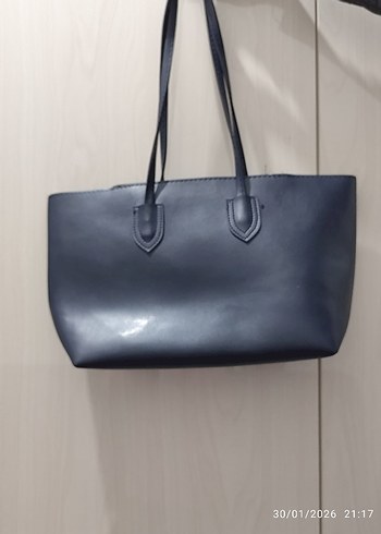 Lacivert Deri Kadın Çanta - Görsel 3