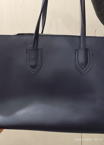 Lacivert Deri Kadın Çanta - Görsel 4