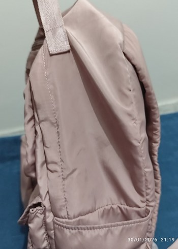 Bej Kadın Sırt Çantası Fermuarlı Cepli - Görsel 4