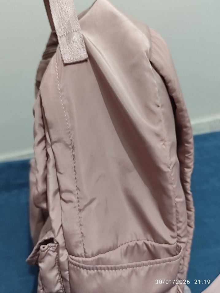 Bej Kadın Sırt Çantası Fermuarlı Cepli - Görsel 4