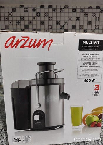 Arzum Multivit 400W Gri Katı Meyve Sıkacağı - Görsel 6