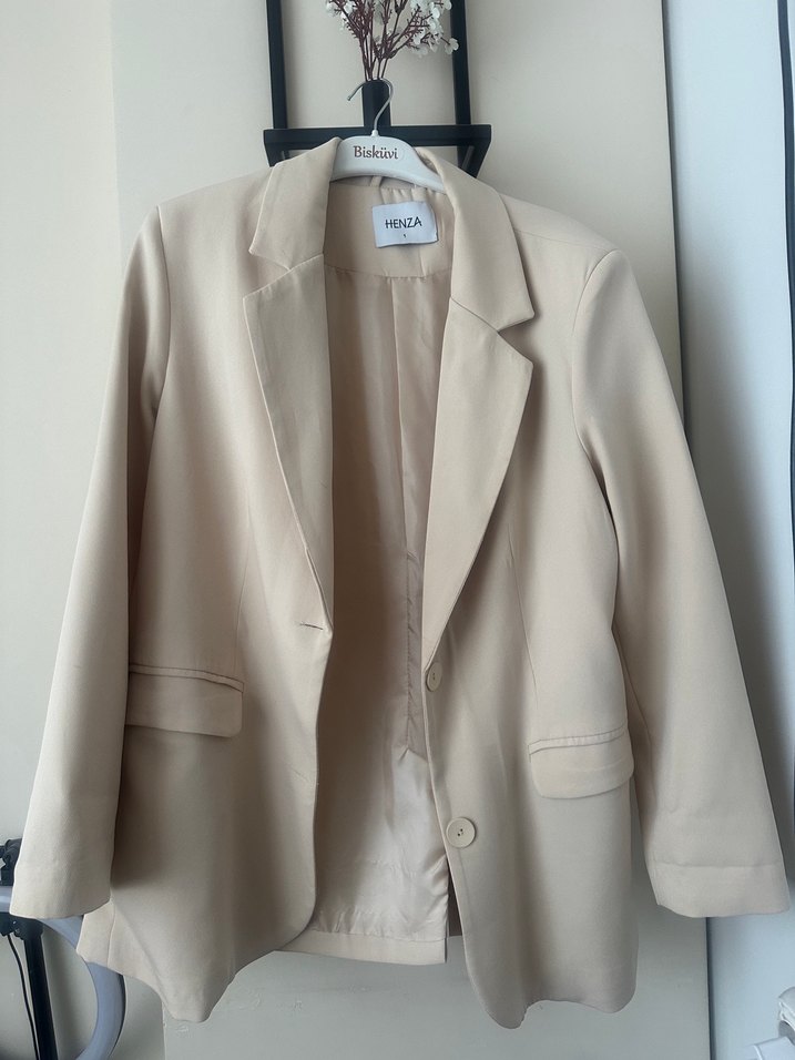 Taş rengi blazer ceket - Görsel 3