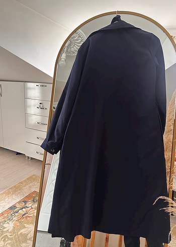 Kadın lacivert Uzun Trençkot - Görsel 4