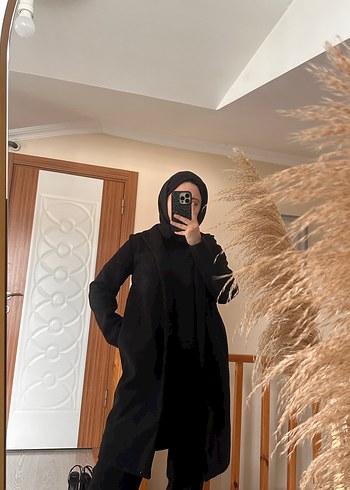 Siyah Kadın Uzun Kollu zara kaban - Görsel 2