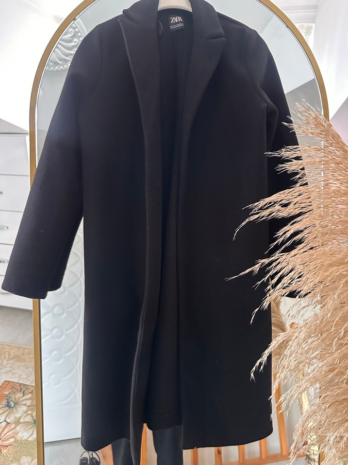 Siyah Kadın Uzun Kollu zara kaban - Görsel 3