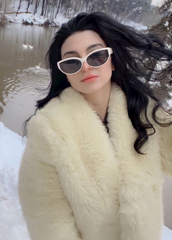 Sarı Kadın Peluş Kürk Ceket - Görsel 3