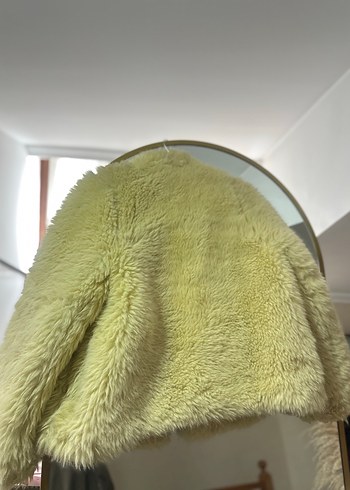 Sarı Kadın Peluş Kürk Ceket - Görsel 2