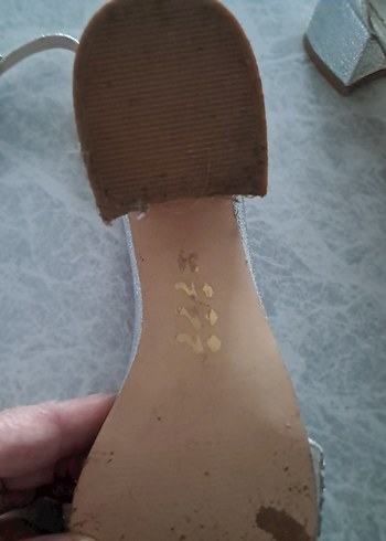 kremParlak Dolgu Topuklu çocuk Abiye Ayakkabı - Görsel 2