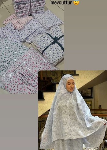 Gri Desenli penye namaz elbisesi