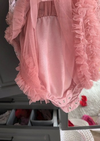 Dantel Detaylı Pembe Kız Çocuk Elbise - Görsel 3