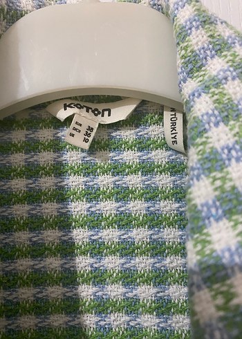 Yeşil Ekose Desenli Uzun Kollu Kadın Gömlek - Görsel 4