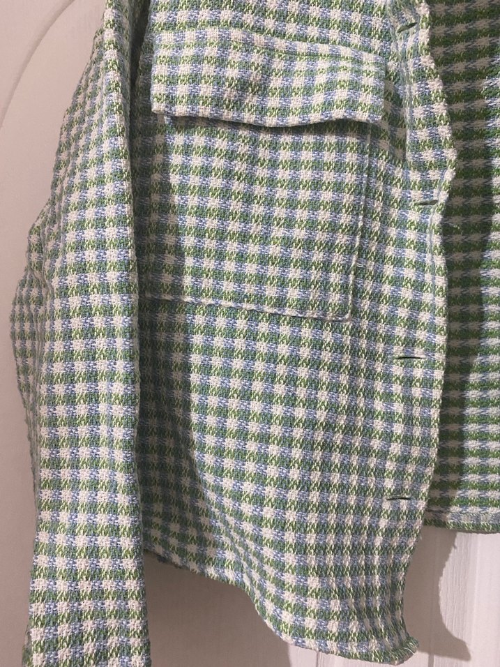 Yeşil Ekose Desenli Uzun Kollu Kadın Gömlek - Görsel 2