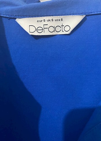 Mavi Düğmeli Kadın Keten Gömlek - Görsel 3