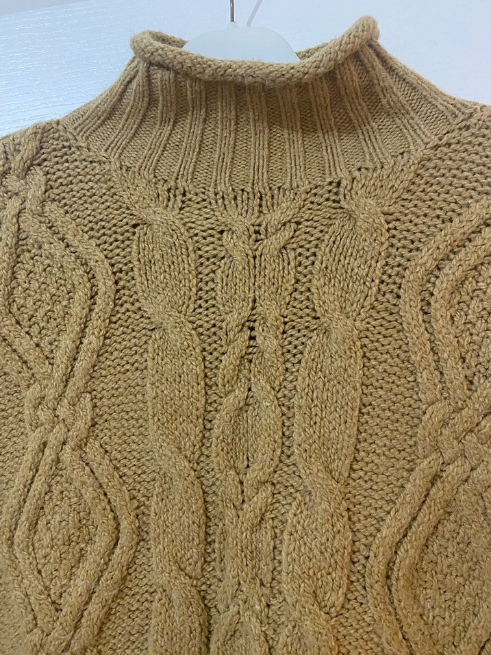 Bohem Tarz Kahverengi Boğazlı Süveter - Görsel 3