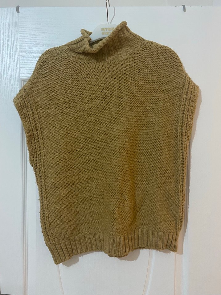 Bohem Tarz Kahverengi Boğazlı Süveter - Görsel 4