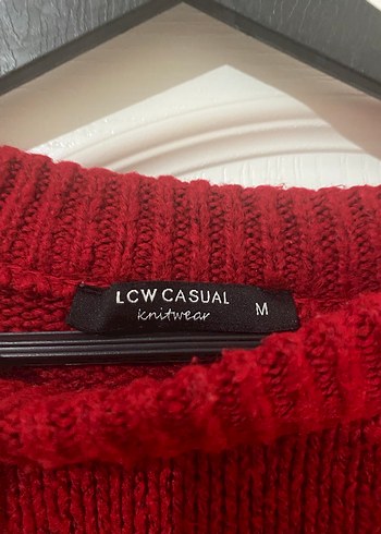 Kırmızı Kadın Triko Salaş Kazak - Görsel 2