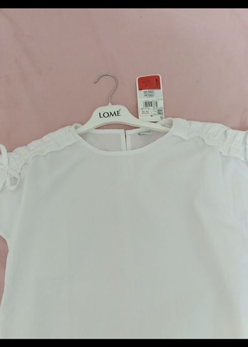 Kız Çocuk Beyaz Basic Tişört - Görsel 3