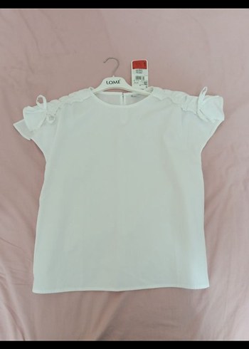 Kız Çocuk Beyaz Basic Tişört - Görsel 4