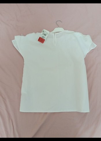 Kız Çocuk Beyaz Basic Tişört - Görsel 2