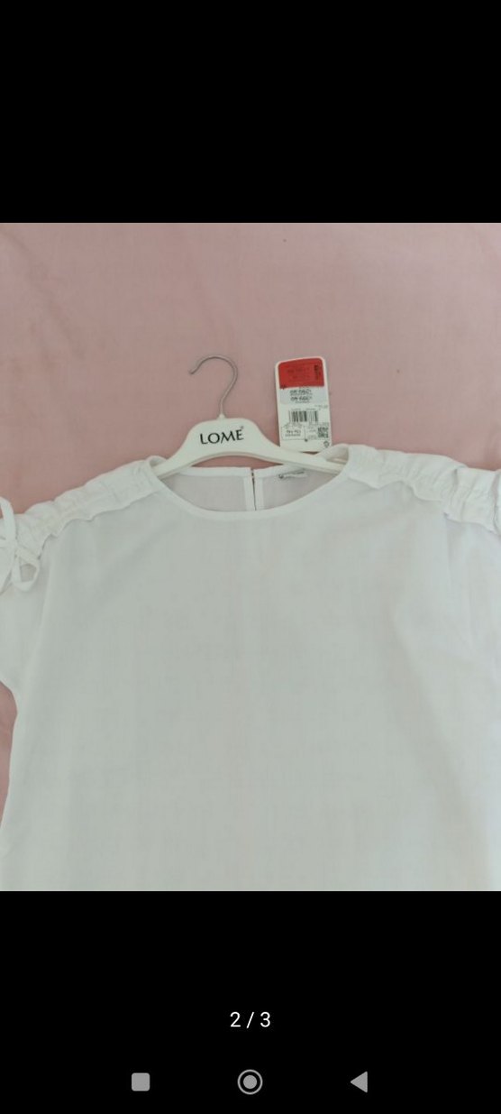 Kız Çocuk Beyaz Basic Tişört - Görsel 3