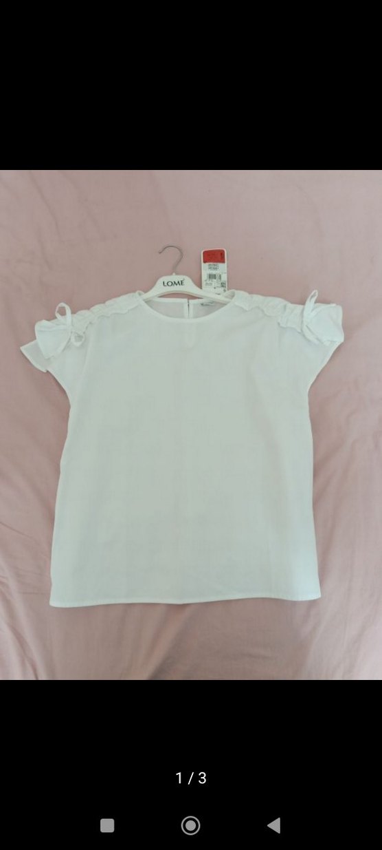 Kız Çocuk Beyaz Basic Tişört - Görsel 4