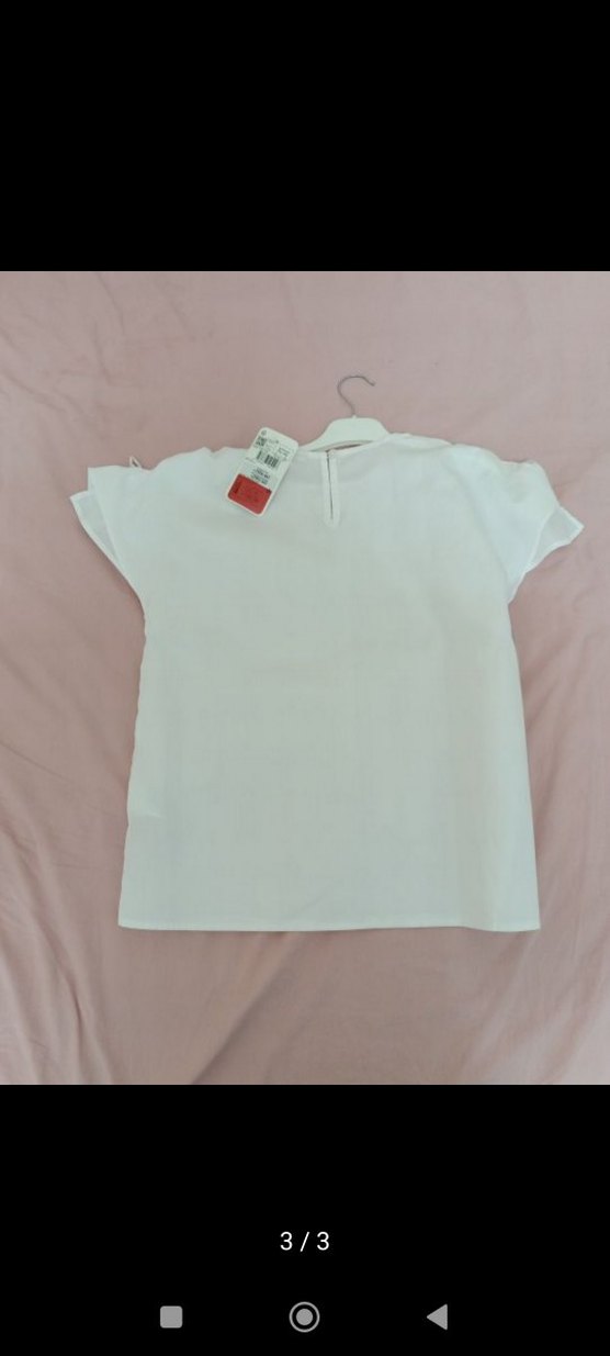 Kız Çocuk Beyaz Basic Tişört - Görsel 2