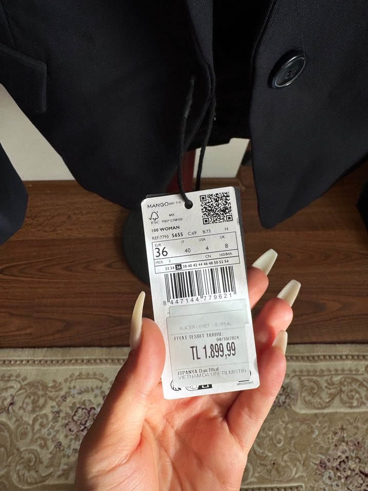 Etiketli Mango Lacivert Kadın Blazer Ceket - Görsel 2