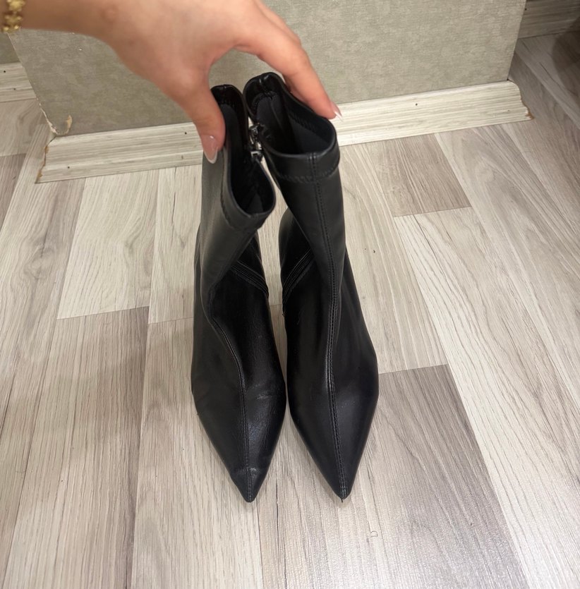 Siyah Deri Stiletto Topuklu Kadın Bot - Görsel 5