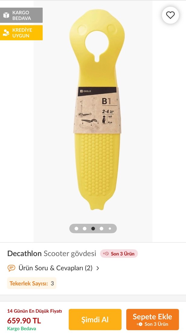 SARI DECATHLON SCOOTER GÖVDESİ - Görsel 4