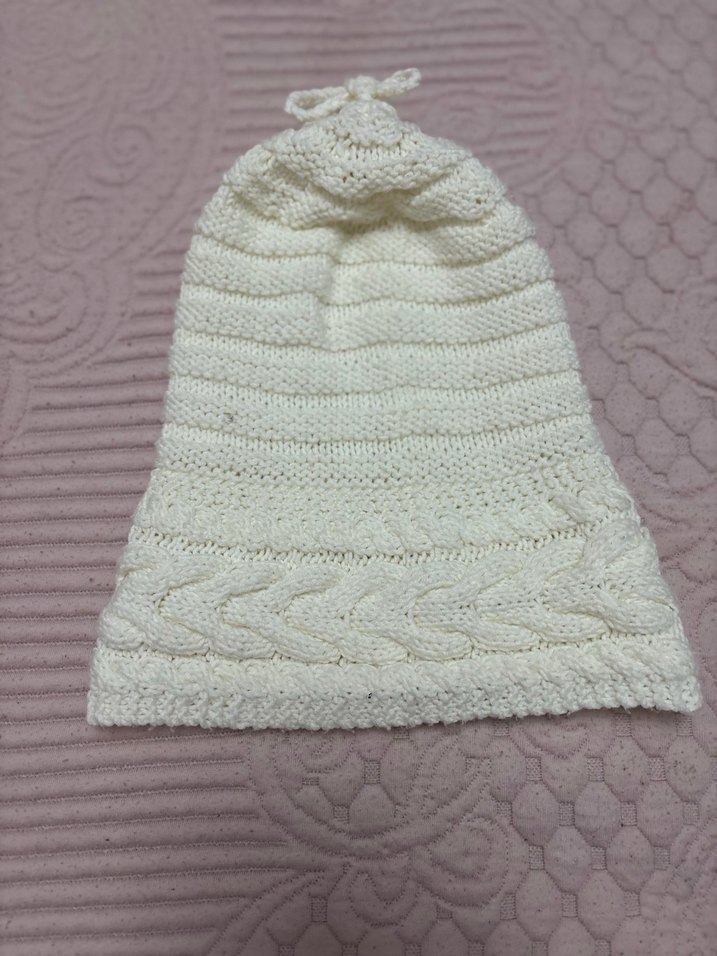 Kadın Örgü Beyaz Bere - Görsel 2