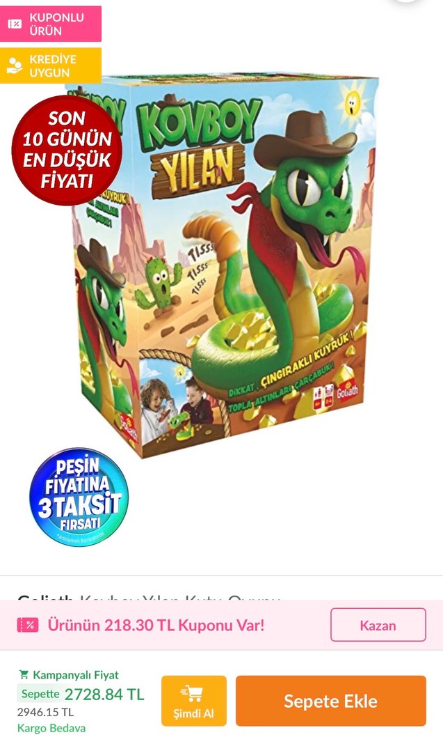 Kovboy Yılan Çıngıraklı Kuyruk Kutu Oyunu - Görsel 5