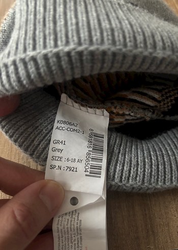 Gri Erkek Çocuk Triko Bere Desenli - Görsel 3