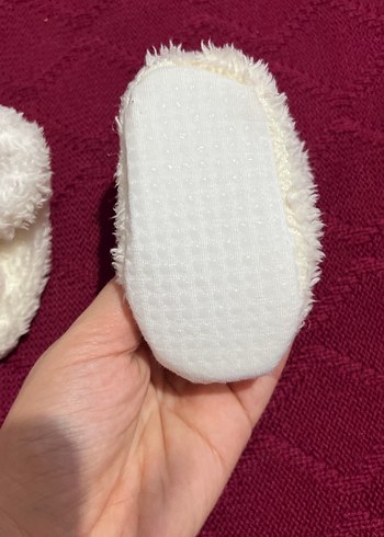 Kızlar için beyaz örgü sıcak terlik - Görsel 3