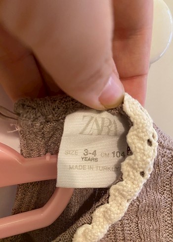 Zara Kız Çocuk Bej Triko Uzun Kollu Bluz