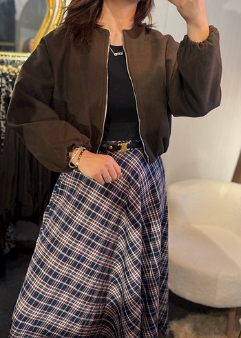 SIFIR Midi Ekose Etek SML mevcut yazın - Görsel 4