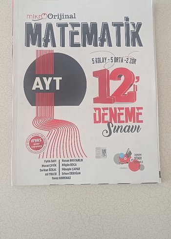 12. Sınıf AYT Matematik 12 Deneme Sınavı