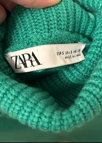 Zara Zara Yeşil Triko Kadın Kazak