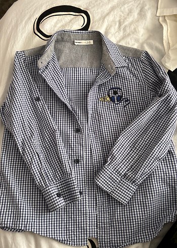 Gri Pamuklu Erkek Çocuk Uzun Kollu Gömlek - Görsel 3