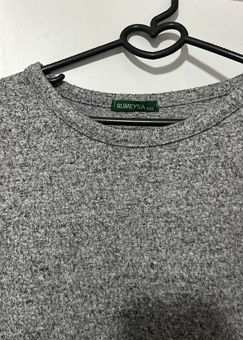 Gri Uzun Kollu Triko Elbise - Görsel 2