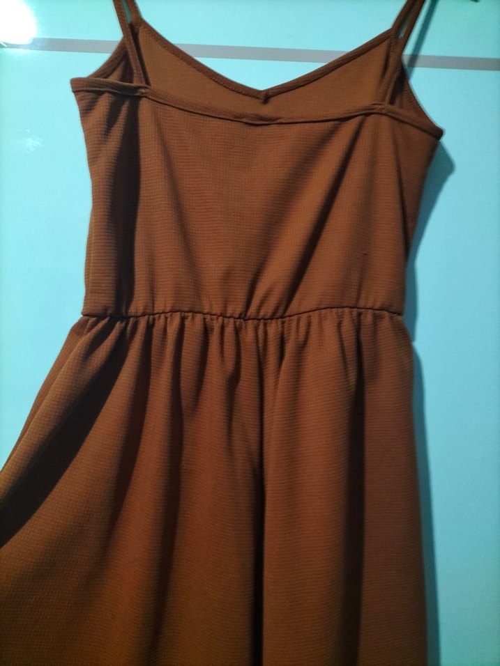 Kahverengi Askılı mini Tulum - Görsel 2