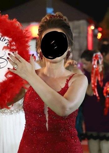 Kırmızı el işlemesi ithal kınalık - Görsel 4