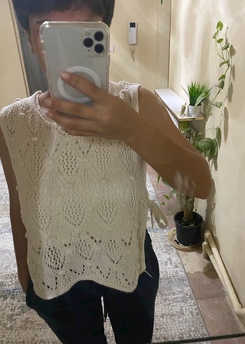 LC Waikiki Dantel Detaylı Beyaz Bohem Örgü
