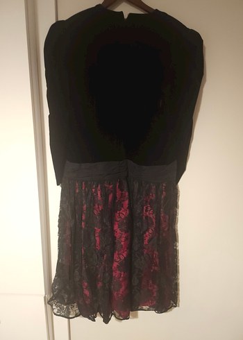 40 Beden Vintage Uzun Siyah Gotik Kadın Abiye Elbise