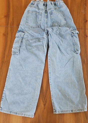 kiz cocuk kargo Denim Pantolon - Görsel 3