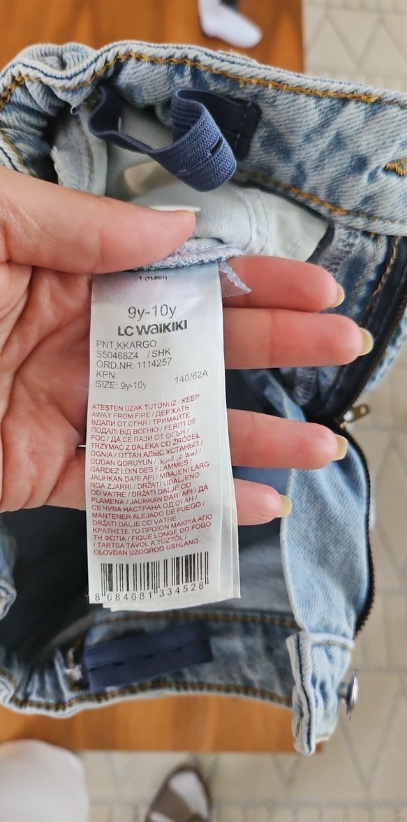 kiz cocuk kargo Denim Pantolon - Görsel 4