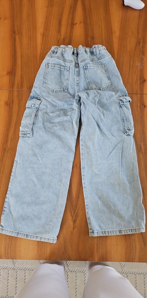 kiz cocuk kargo Denim Pantolon - Görsel 3
